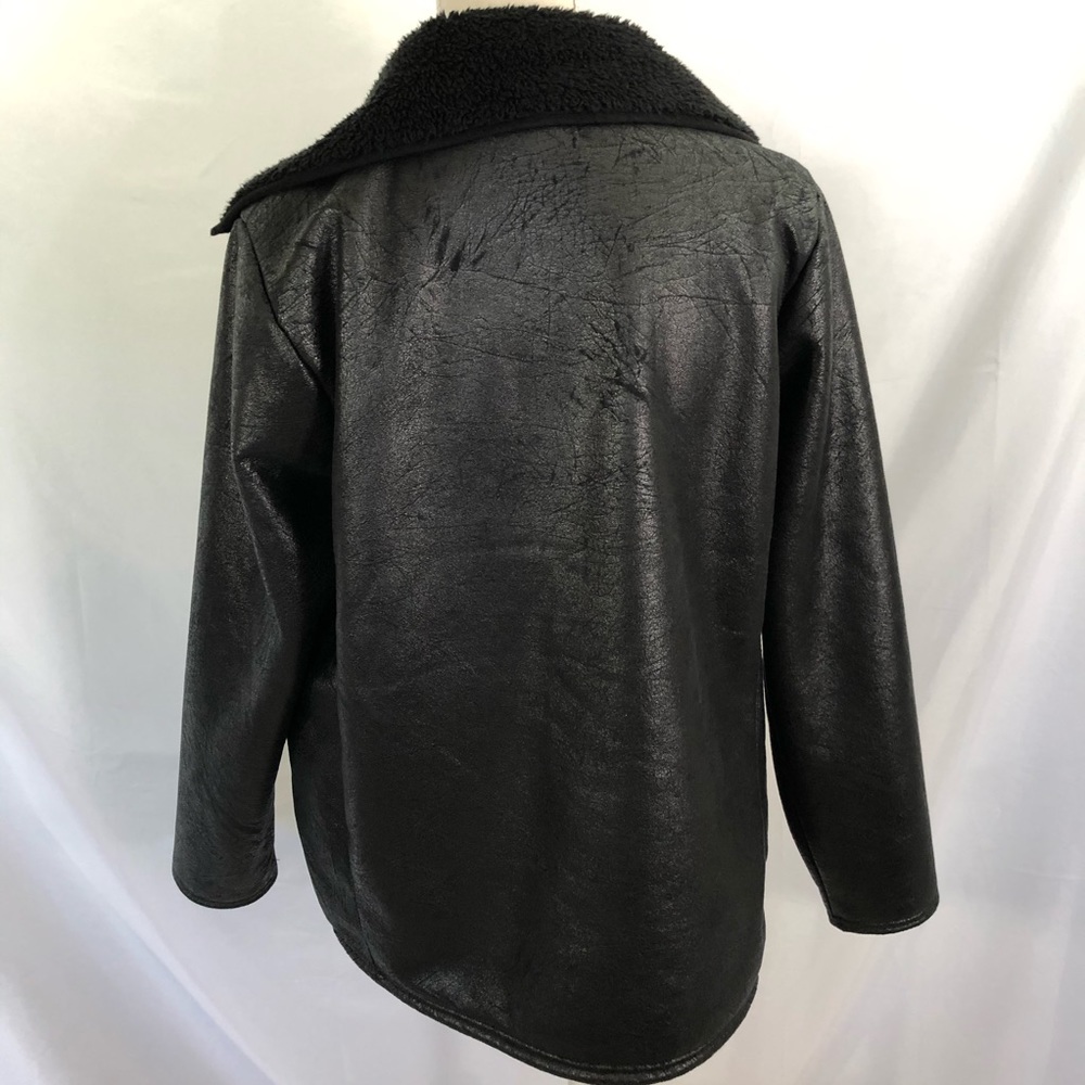 RALPH LAUREN Faux Shearling Moto Jacket 1X Plus - Picture 5 of 6